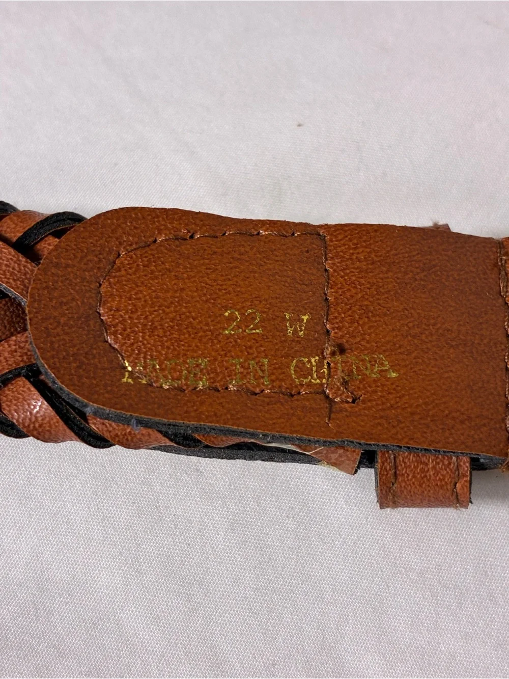 Womens belt Plus Size 46” long Braided Brown Faux Leather Classic Casual Style